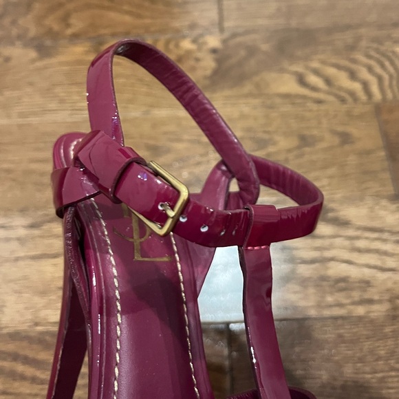Saint Laurent Tribute Patent Leather Platform Fuchsia Heels - Picture 12 of 16